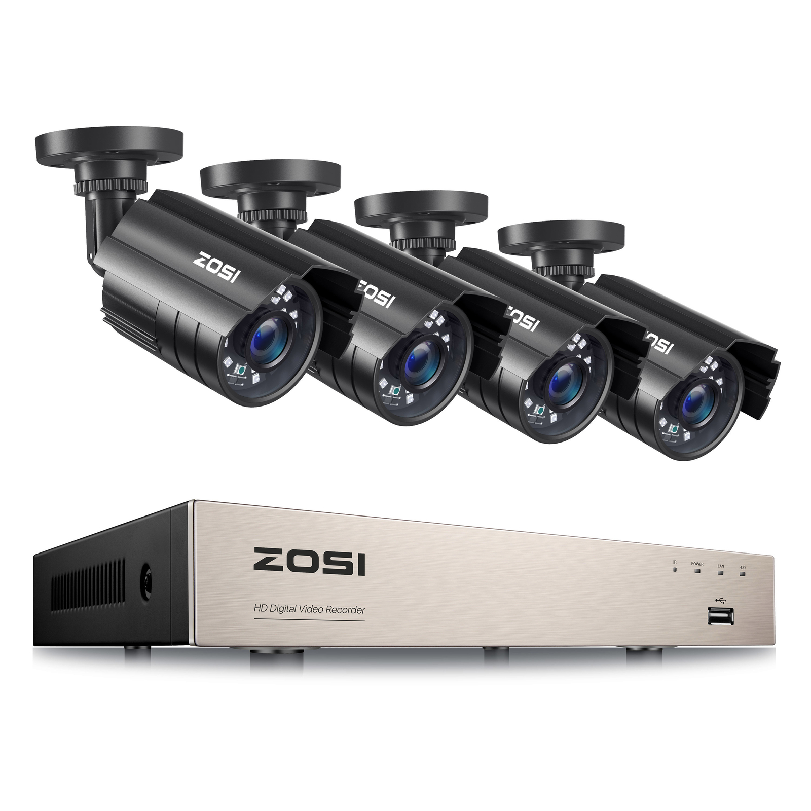 ZOSI H.265+ 5MP Lite DVR 1080P Home Security Camera System Kit CCTV Night Vision