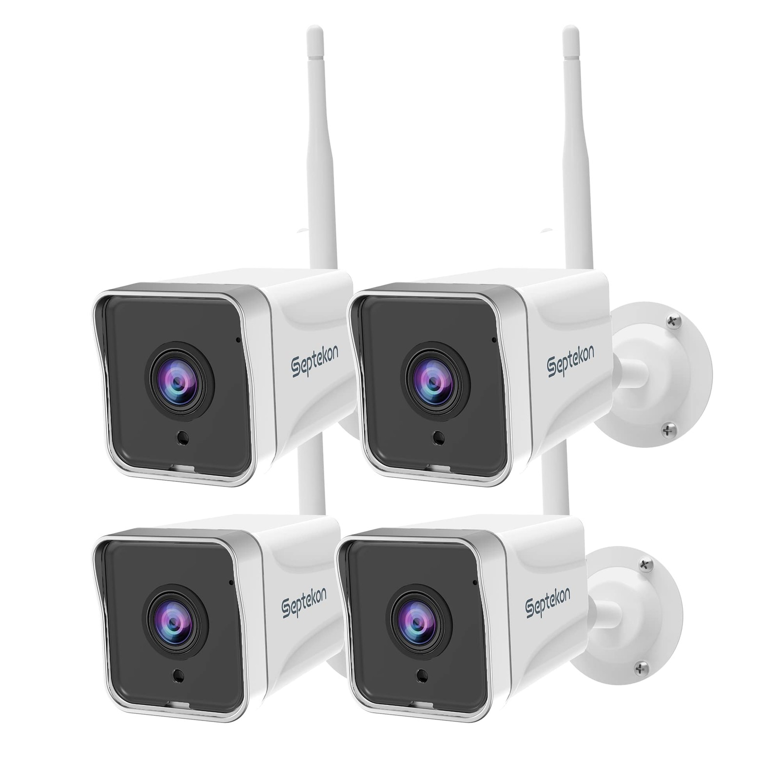 4 Pack Outdoor Security Camera 2K，WiFi Cameras for Home Security Outside with…