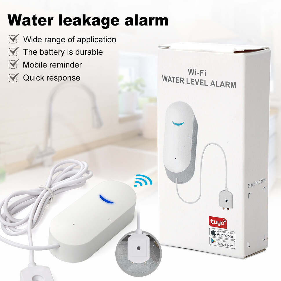 Tuya Wi-Fi Water Leak Sensor Detector Alarm Flood Leakage Level Overflow Alarm
