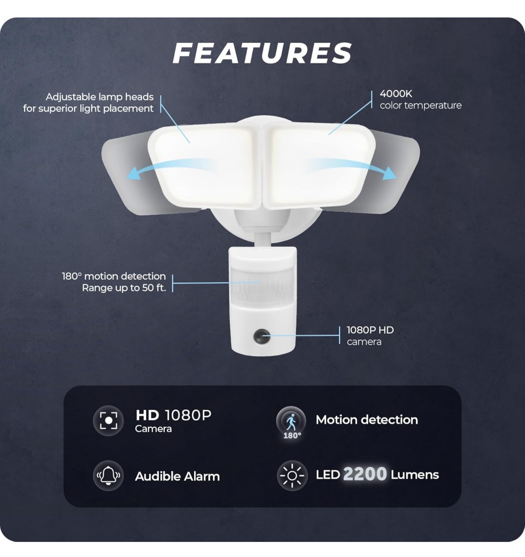 Globe Smart Motion Security Video Light Combo