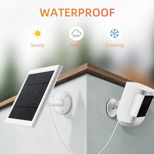 Solar Panel for Ring Camera, 2 Pack 4W Solar Charger Compatible with White 2PCS