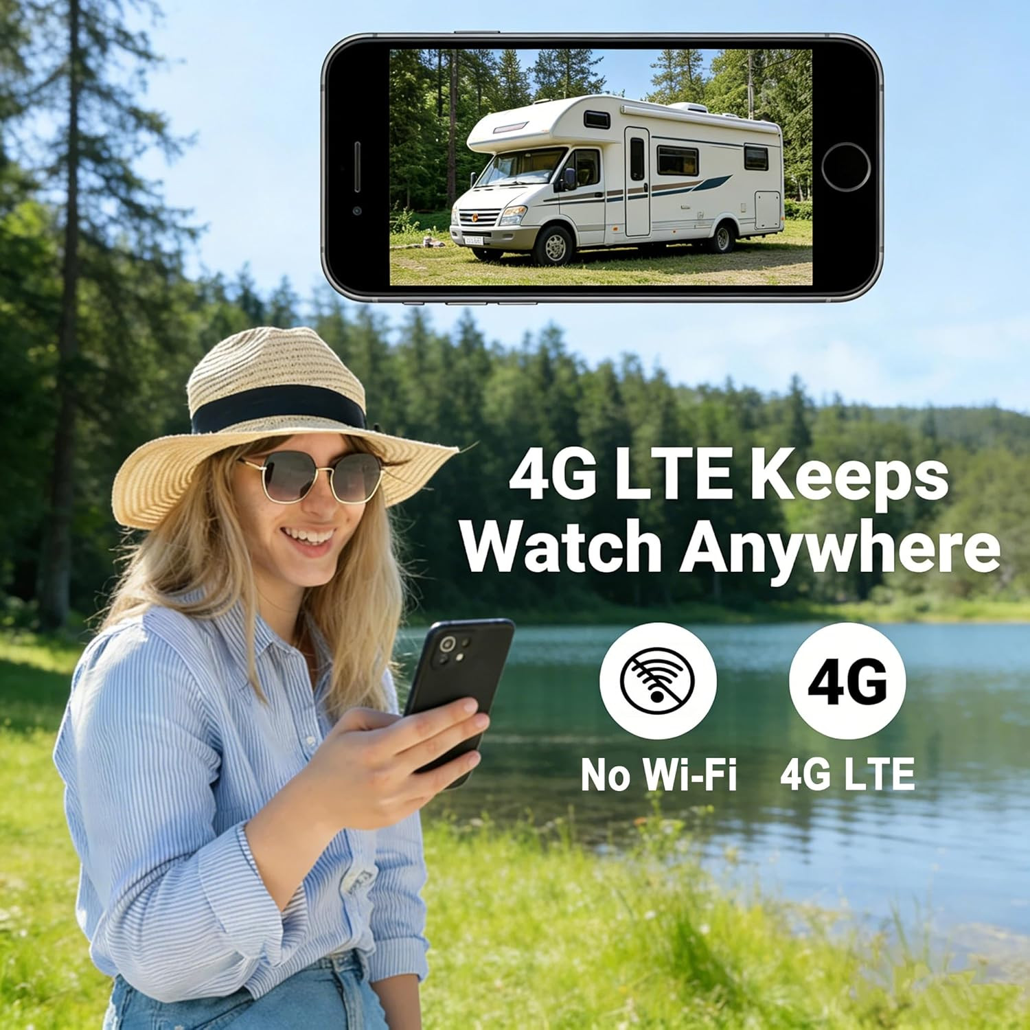 4G LTE Mini Security Camera, 4K HD, Night Vision, 60-Day Standby, No Wi-Fi