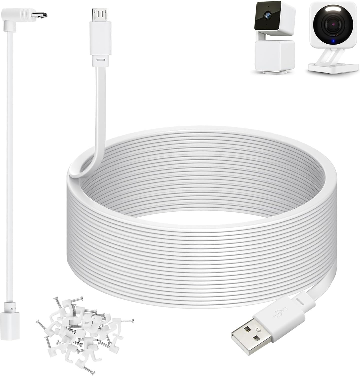 50Ft Power Cable for Wyze Cam V4,Wyze Cam Pan V3,Wyze Og,Wyze Cam V3 and V3 Pro