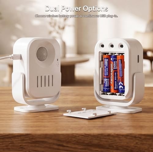 Motion Sensor Alarm with 20s Custom Voice Recording – 120dB Loud Indoor 1 Sensor