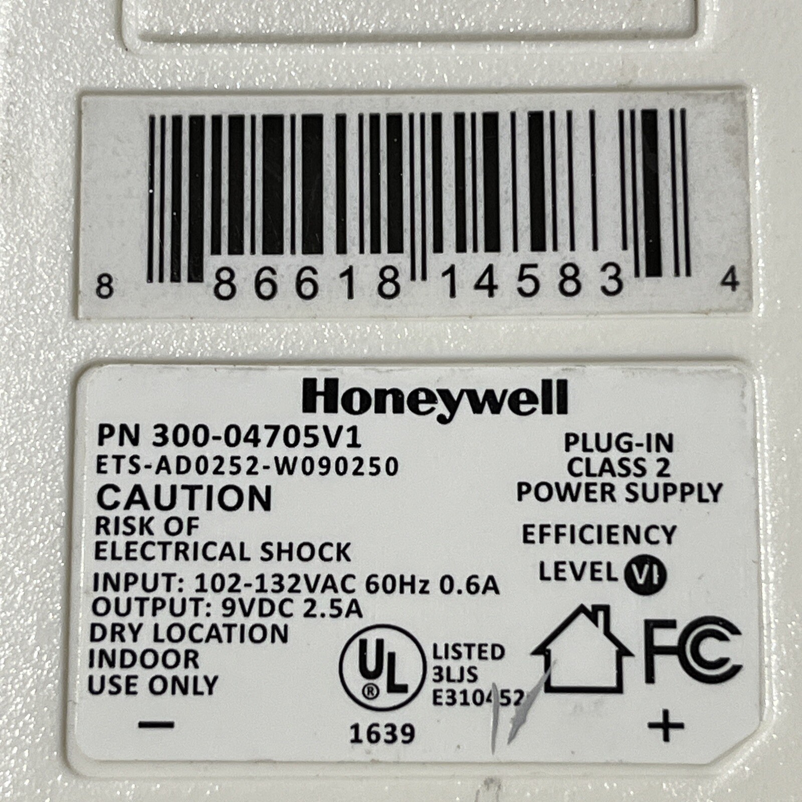 Honeywell Ademco 300-04705V1 ITE Power Supply