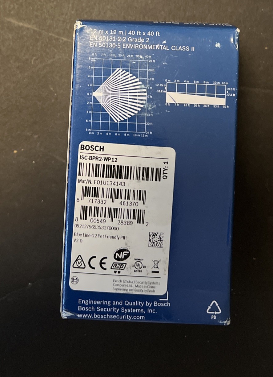 Bosch Security Systems 40′ Range Blue Line GEN2 PIR Motion Detector ISC-BPR2-W12