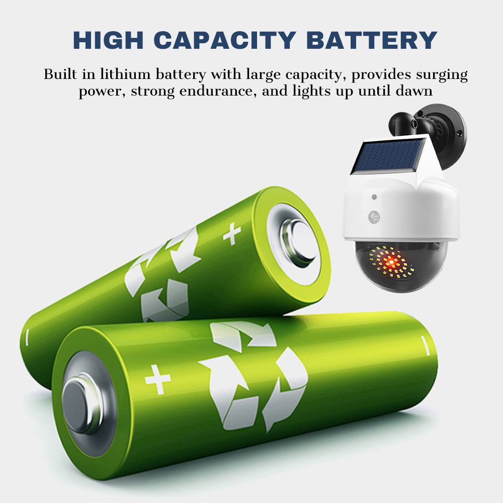 Solar Power Dummy Security Camera Fake Waterproof LED Light Surveillance Outdoor