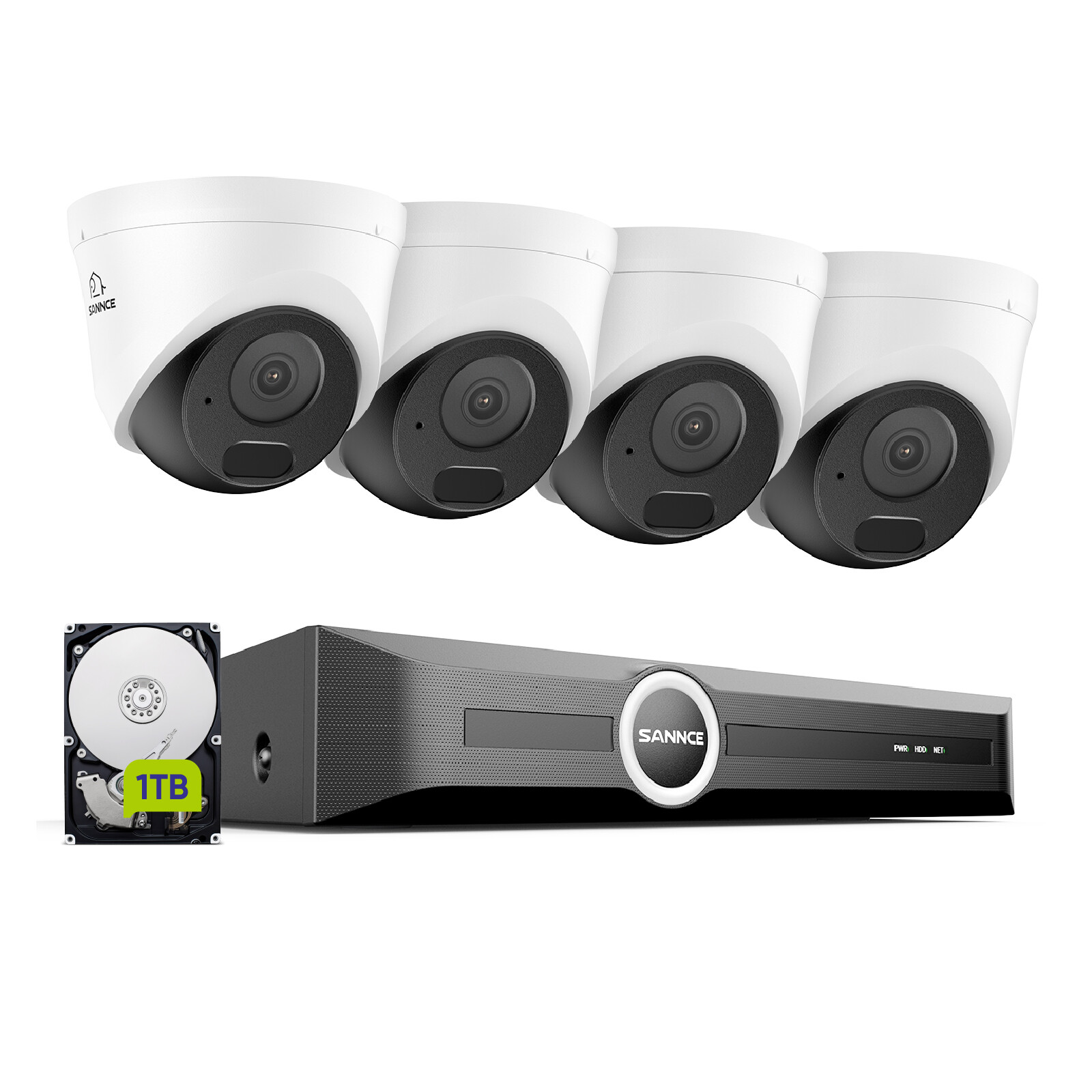 SANNCE 3MP Audio Recording POE Security IP Camera System Outdoor 8CH 6MP NVR 1TB