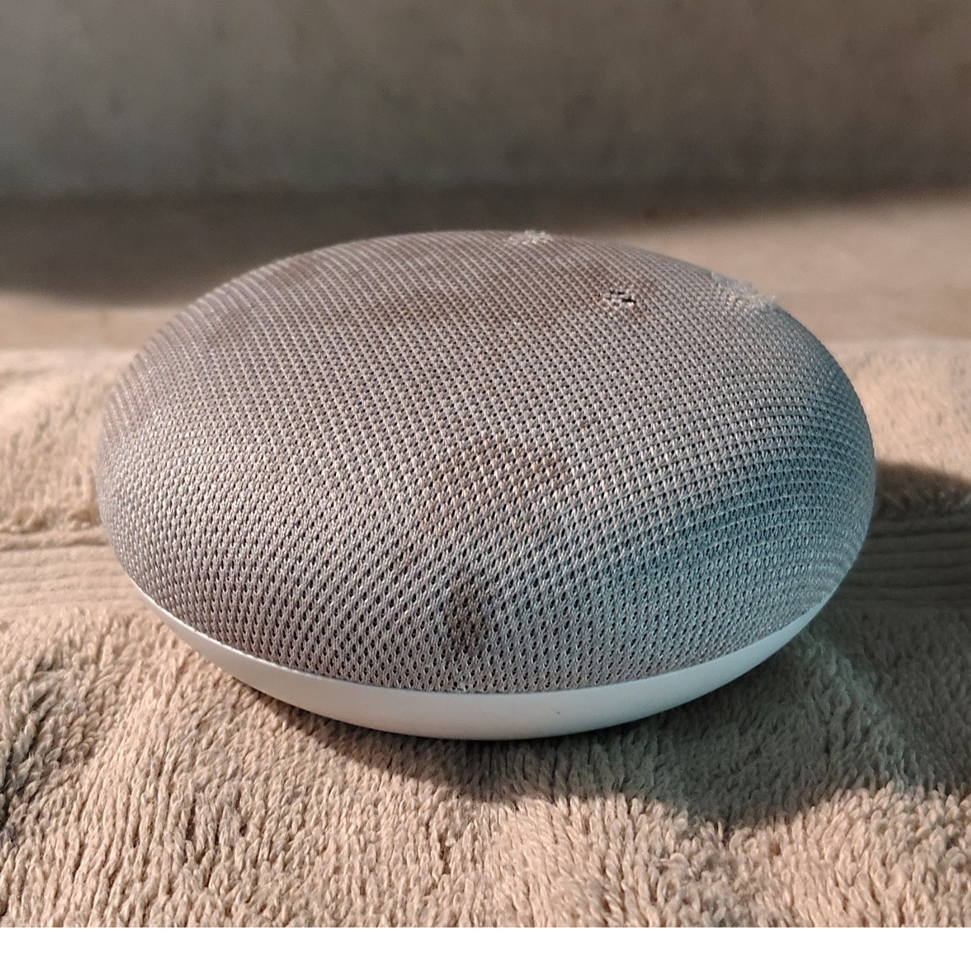 Google Home Mini Smart Speaker Voice Control Gray Orange Wi-Fi