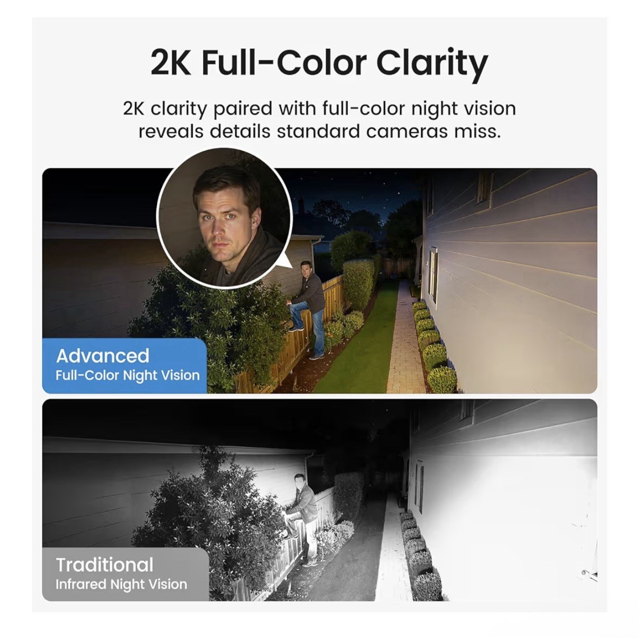 aosu Security Cameras Outdoor Wireless, 2 Cam-Kit, Solar-Powered 2KNight Vision,