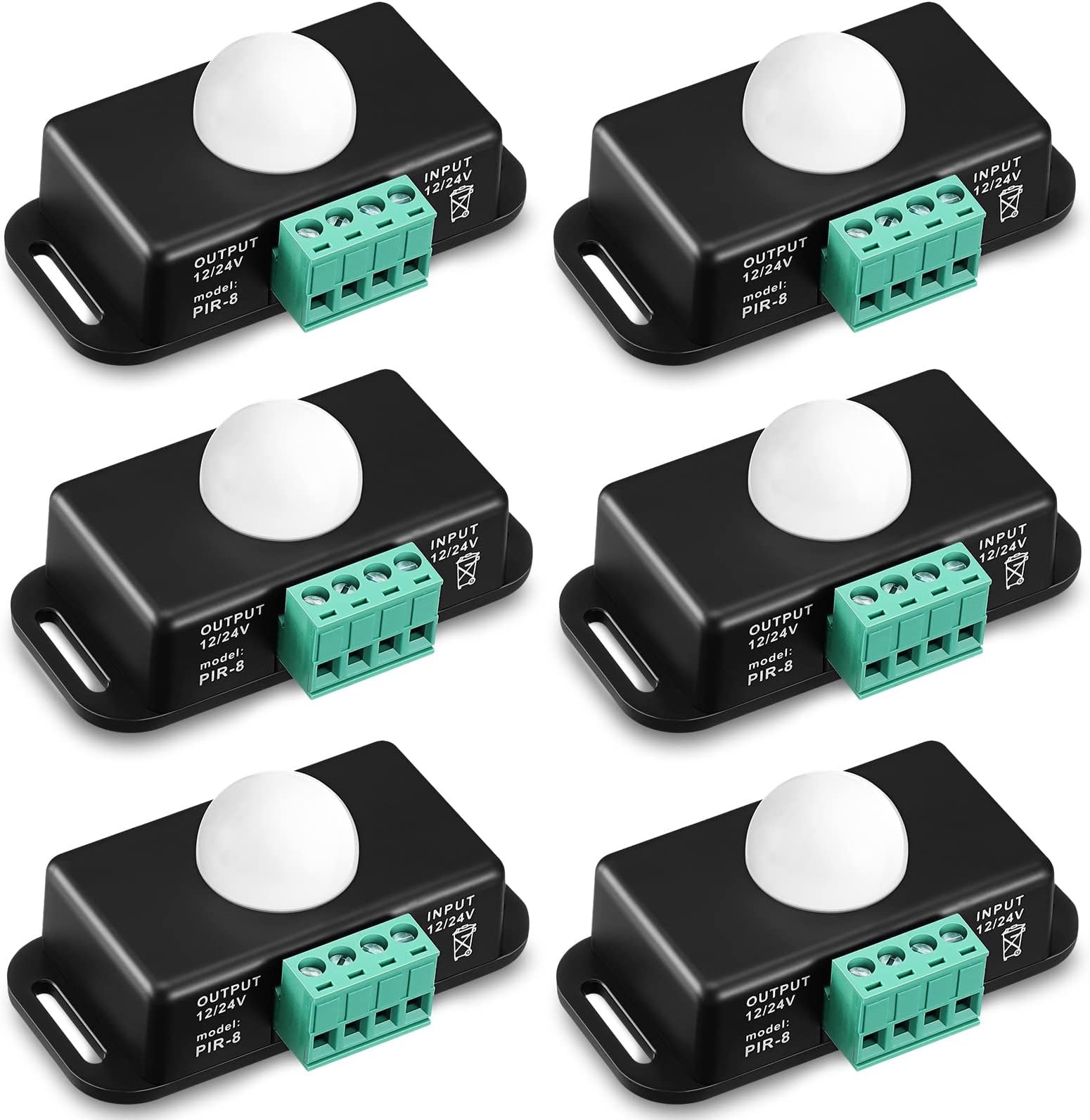 6 Pack 12V 24V PIR Sensor LED Motion Sensor Motion Detector Light Switch Body…