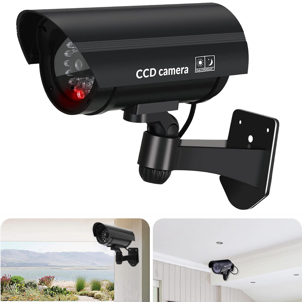 Dummy Camera CCTV Security Surveillance Cam Fake Red IR LED Outdoor Indoor