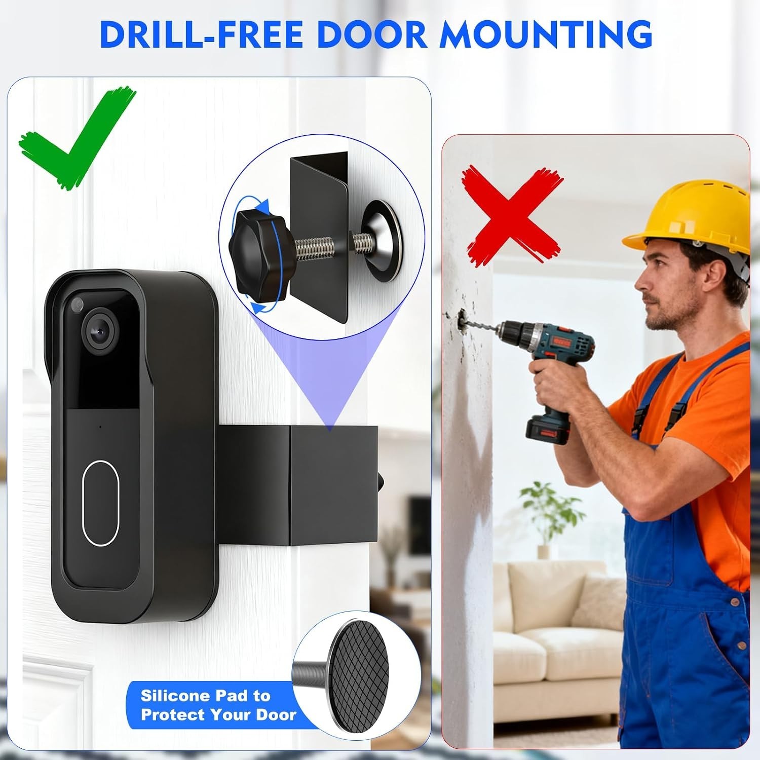 Black Anti-Theft Blink Doorbell Mount – Easy to Install, Weather-Resistant