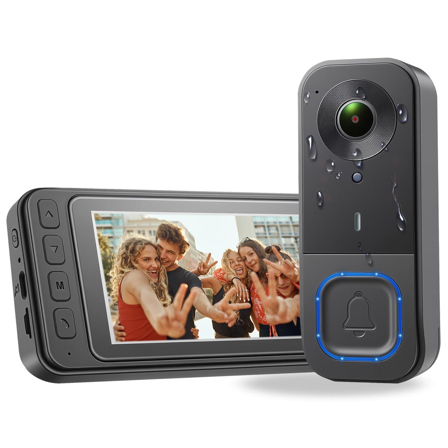 Taishixing 4.3″ Video Doorbell Camera with Monitor 2-Way Audio, Night 1080P