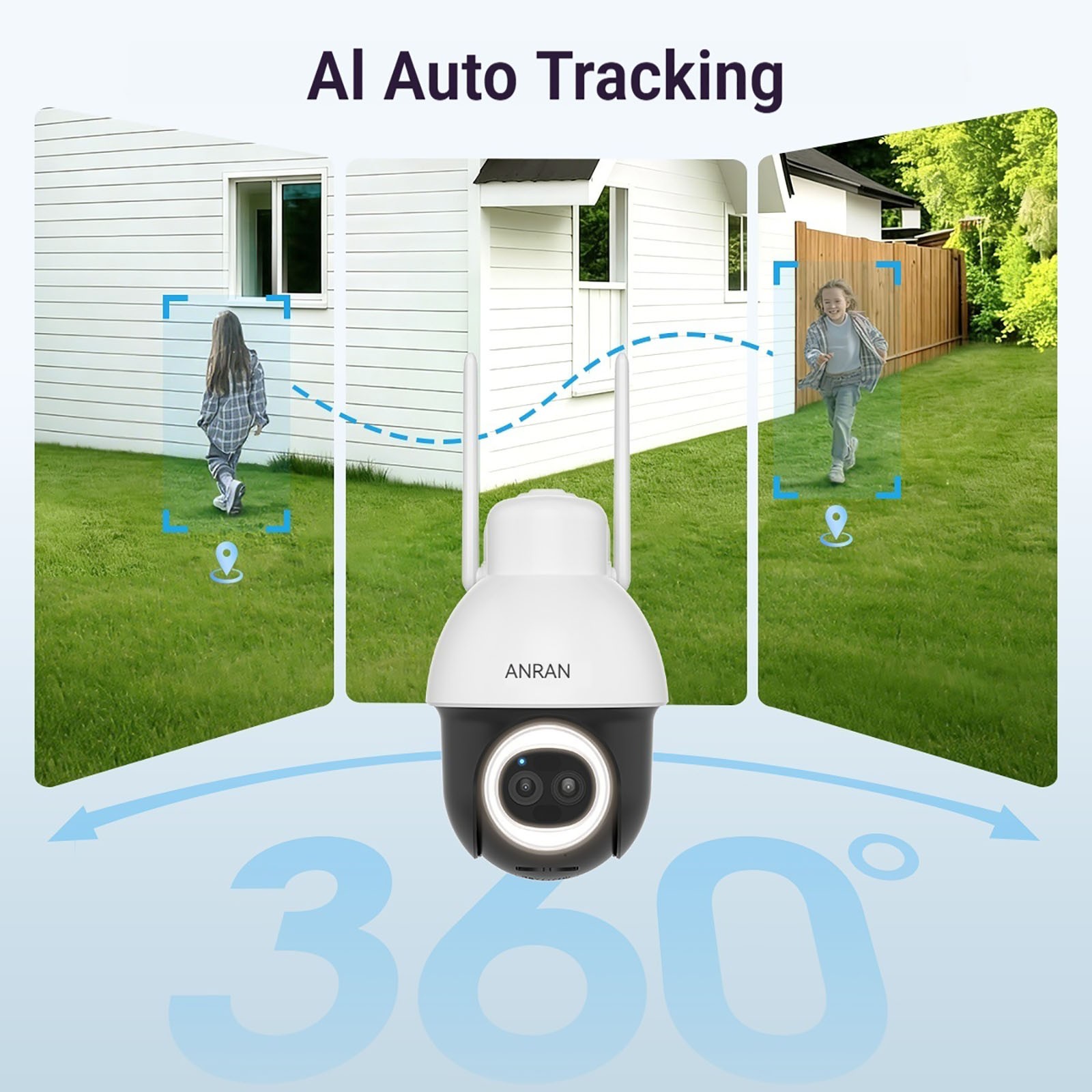 5MP Wireless Solar Powered Security Camera Outdoor WiFi PTZ Home 24/7 Recording