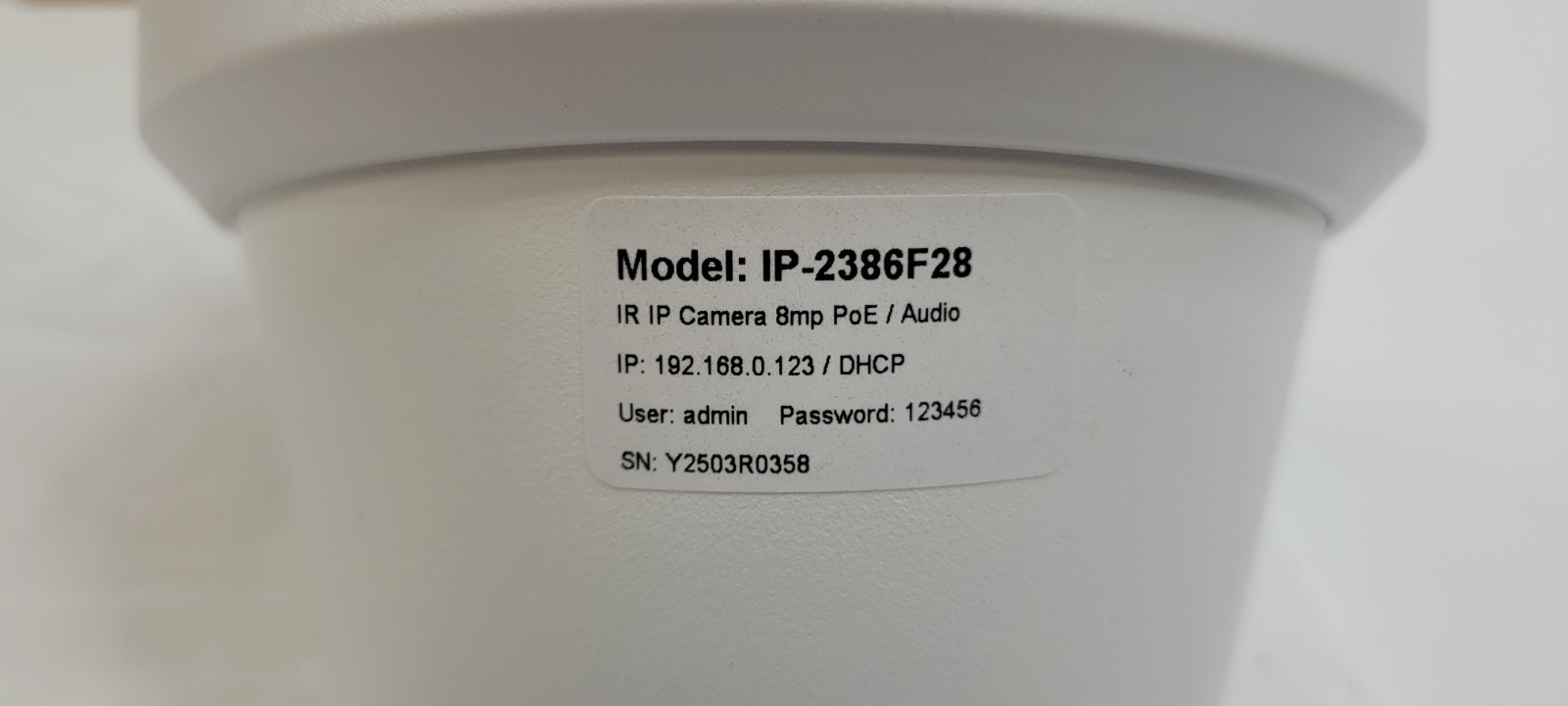 IR IP Turret Security Camera 8MP POE w/ Audio IP-2386F28 NEW IN BOX