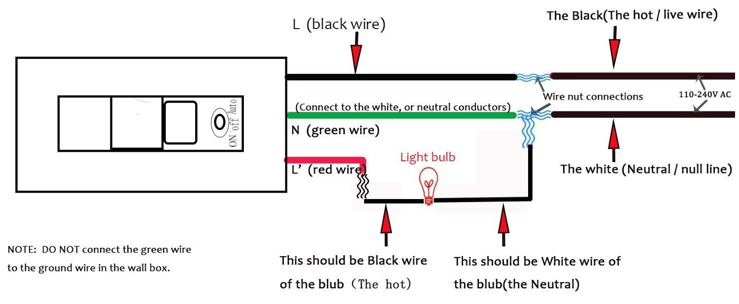 Automatic PIR Occupancy Motion Sensor Light Switch Auto On/Off Infrared