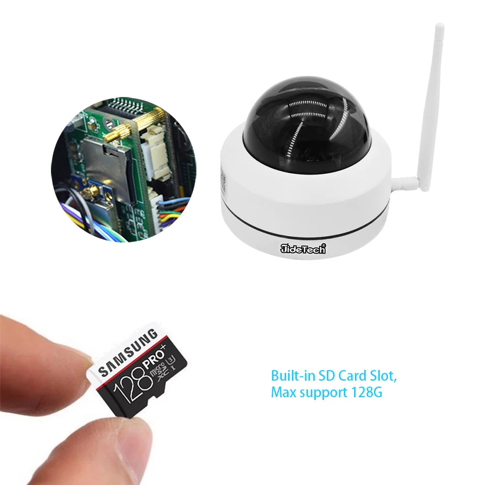 JideTech 1080P Mini PTZ WiFi Camera 5X Optical Zoom Auto Tracking Outdoor Dome