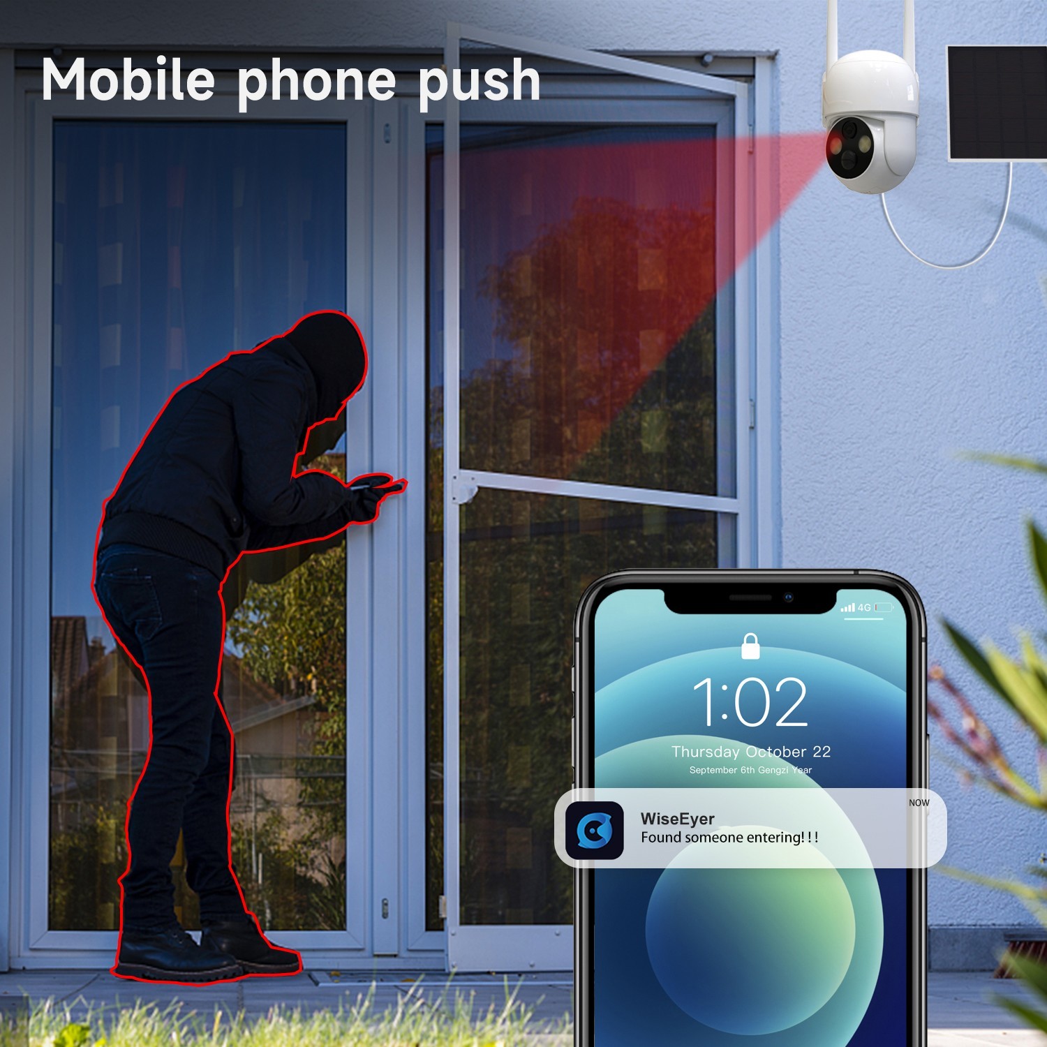 3Pack Solar Battery Powered Wireless Security Camera System WiFi IP Outdoor Home
