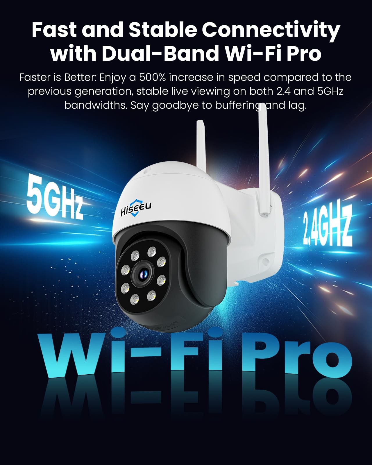 Hiseeu 4K Security Cameras Wireless Outdoor, 8MP 4-Cam Kit, 5G & 4 Cam Kit