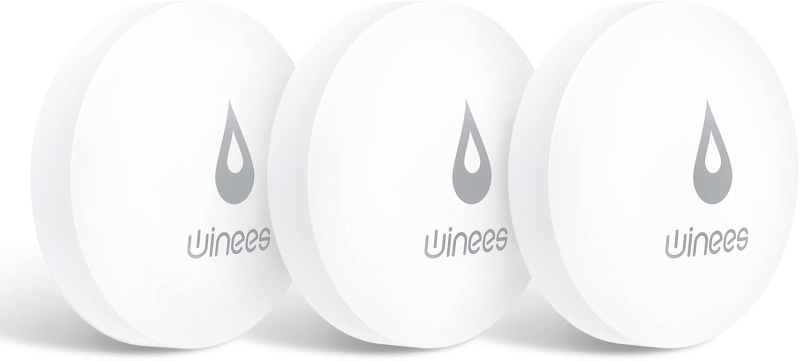 Winees WiFi Water Leak Detector, 3 Pack Water Sensors(Hub Not Included), Easy Se