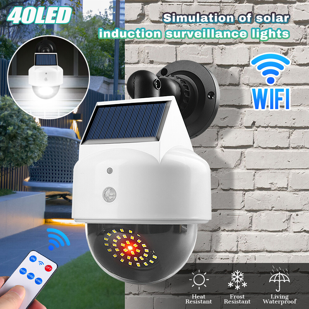 Solar Dummy Security Camera Fake 40 LED Wall Light Motion Sensor Flood Lamp