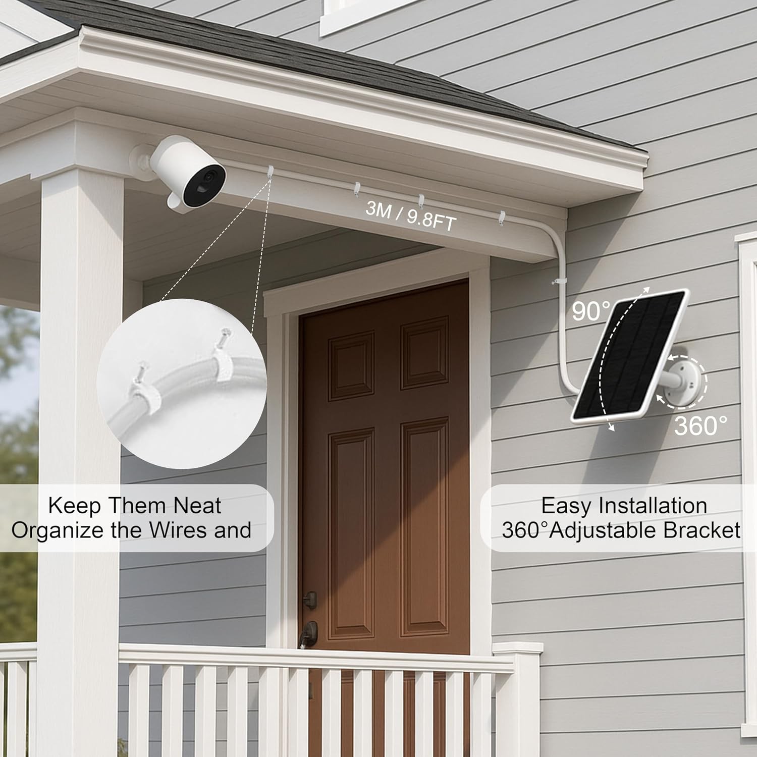 Solar Panel for Simplisafe Outdoor Camera Series 2 Wireless and Wired IP65