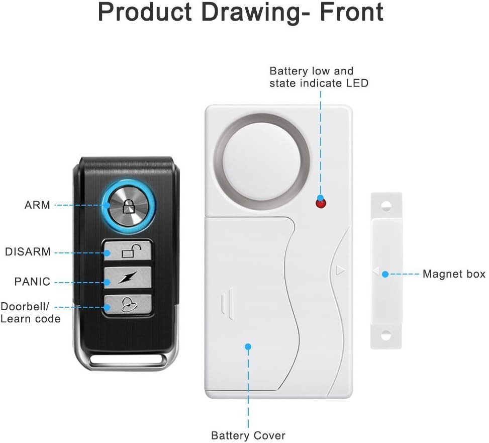 Door Alarm Wireless Anti-Theft Remote Control Door and Window Security Alarms