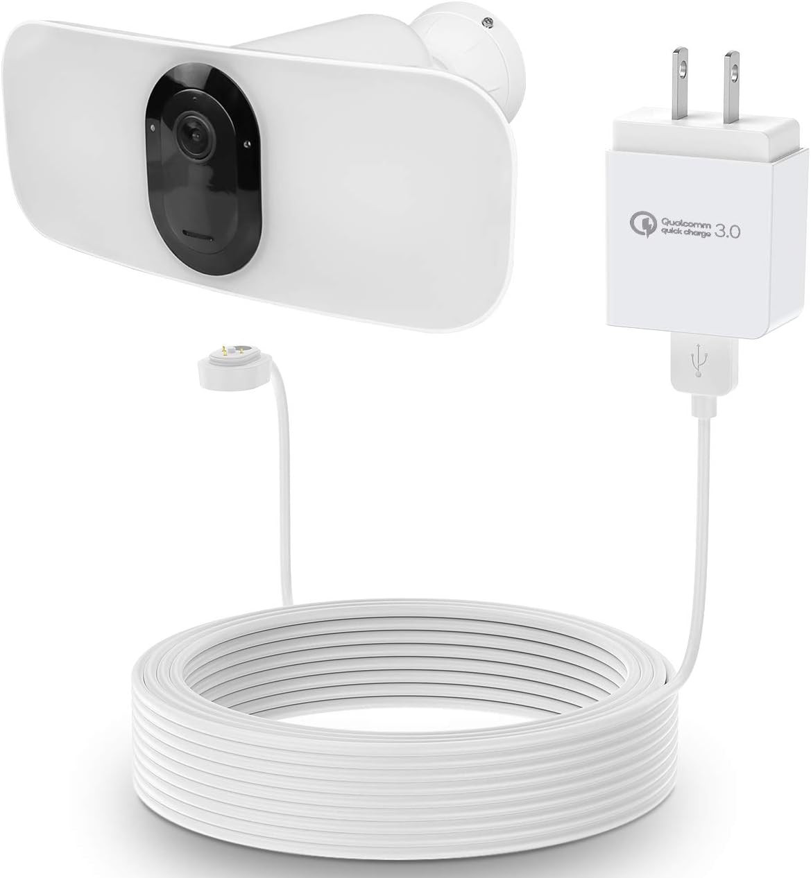 30Ft/9M Power Cable and Adapter for Arlo Pro 3/5S Floodlight