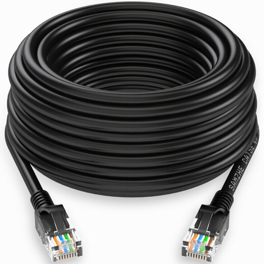 100FT Cat5E PoE HD IP Camera NVR Network Ethernet Cable Outdoor/Indoor RJ45 Cord