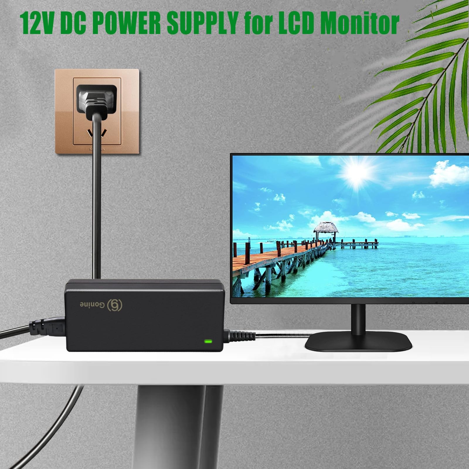 Security Camera AC DC Power Supply Adapter 12V 5A Compatible with 12Volt Lorex