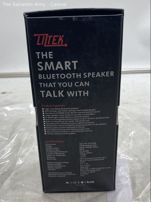 Liztek PSS-100 Blue Portable Wireless Bluetooth Smart Speaker With Box
