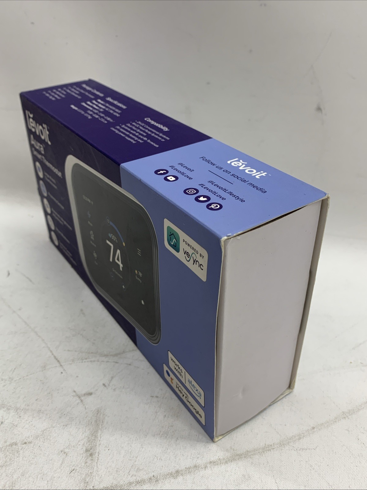 Levoit Aura Smart Thermostat Large 4″ Touchscreen Works with Alexa Hey Google