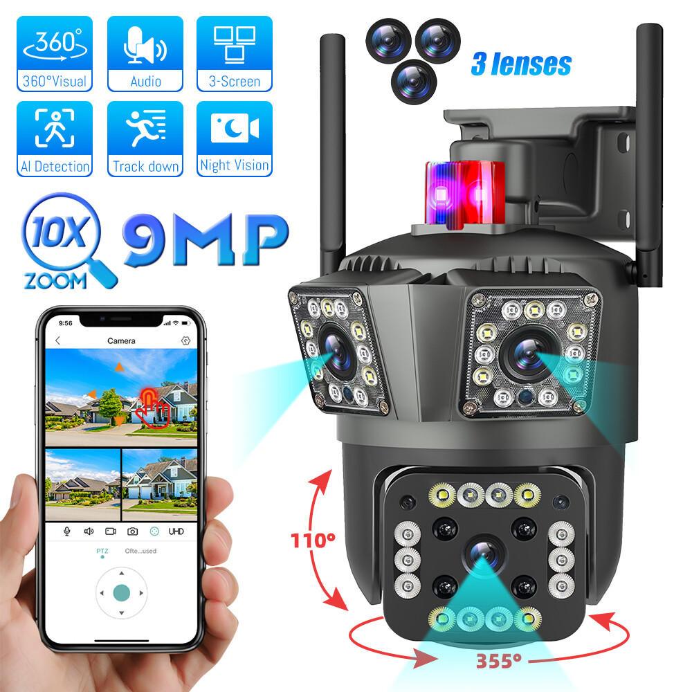 Upgraded Camaras De Seguridad Para Exterior WIFI Inalambrica Con Vision Nocturna