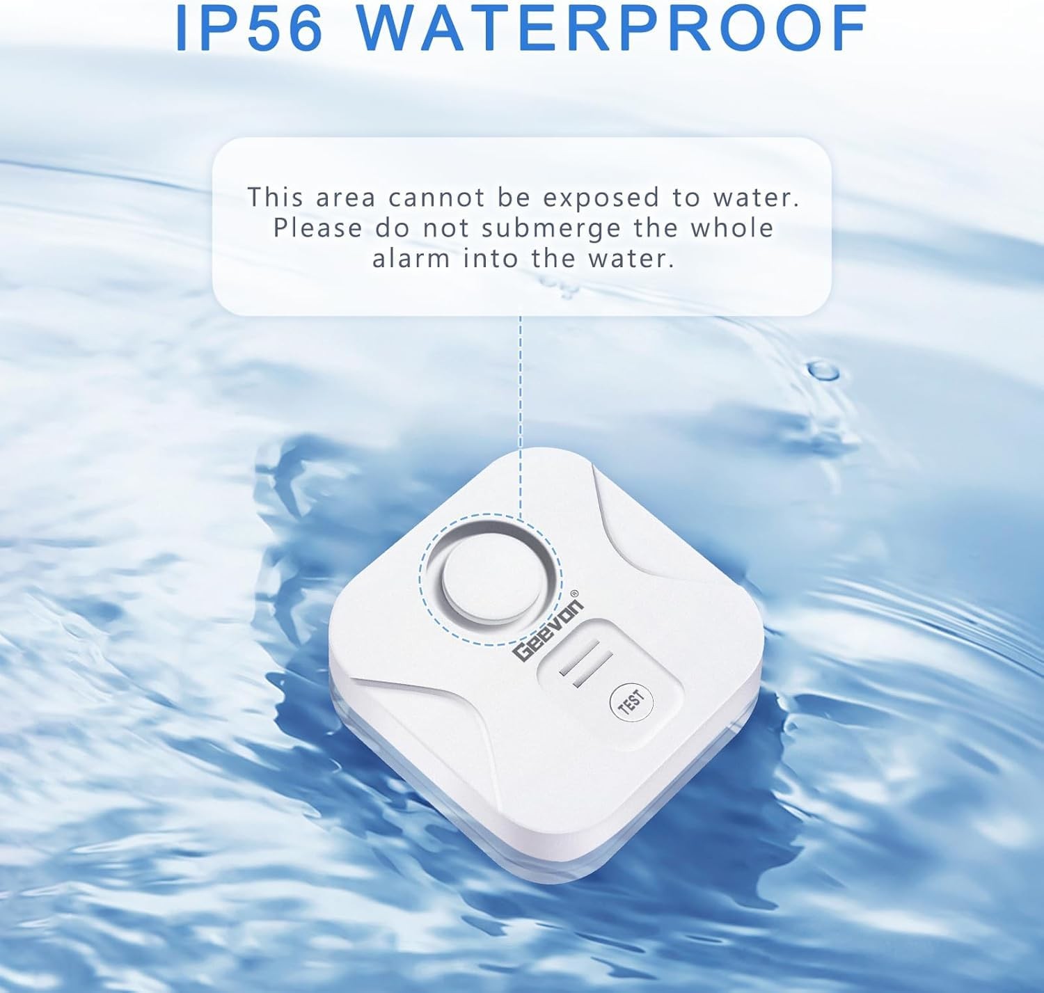 Water Leak Detector 100dB Alarm Flood Sensor Waterproof Basement Bathroom Kitche