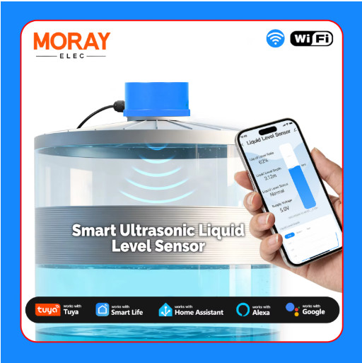 Moray ME201W WiFi Ultrasonic Water Level Sensor Tuya Smart Life Monitor