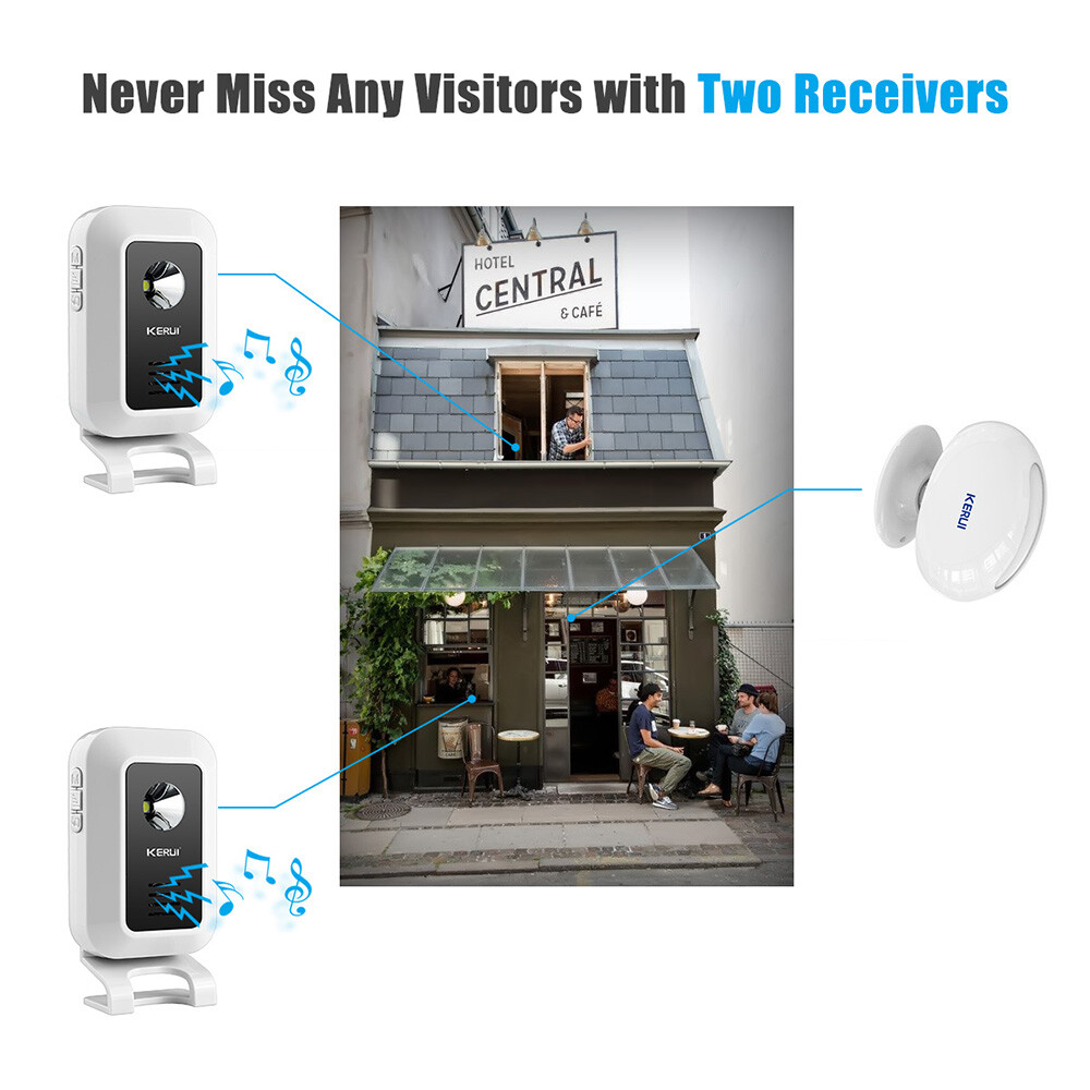 Wireless Entry Door Bell Welcome Motion Sensor Detector Gate Chime Alert Alarm