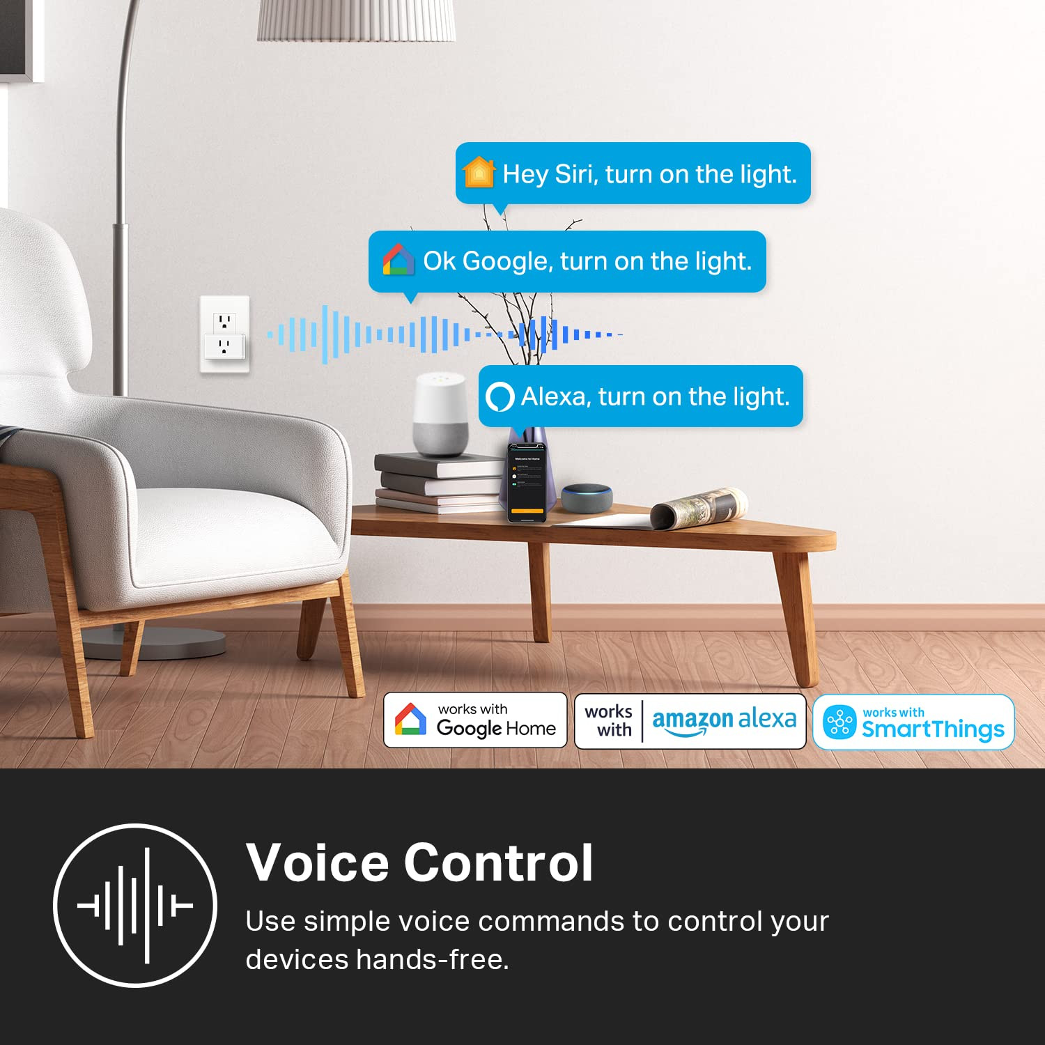 Kasa Smart Plug, Matter Compatible, Energy Monitoring, Compact Design, 15A/1800W
