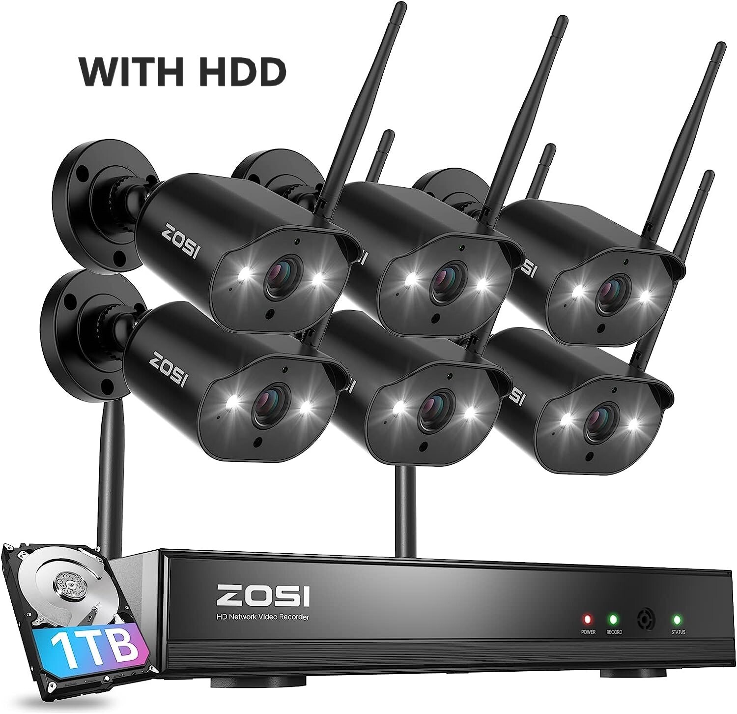 8 Camaras De Seguridad Wifi Exterior 1080P Inalambrica Con Vision Nocturna Video