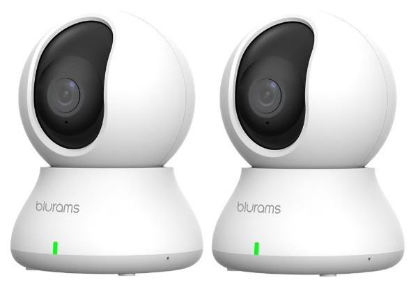 2pcs Blurams Dome Lite 2 Home 2K Security Camera, 360-degree/2-Way Audio For Pet