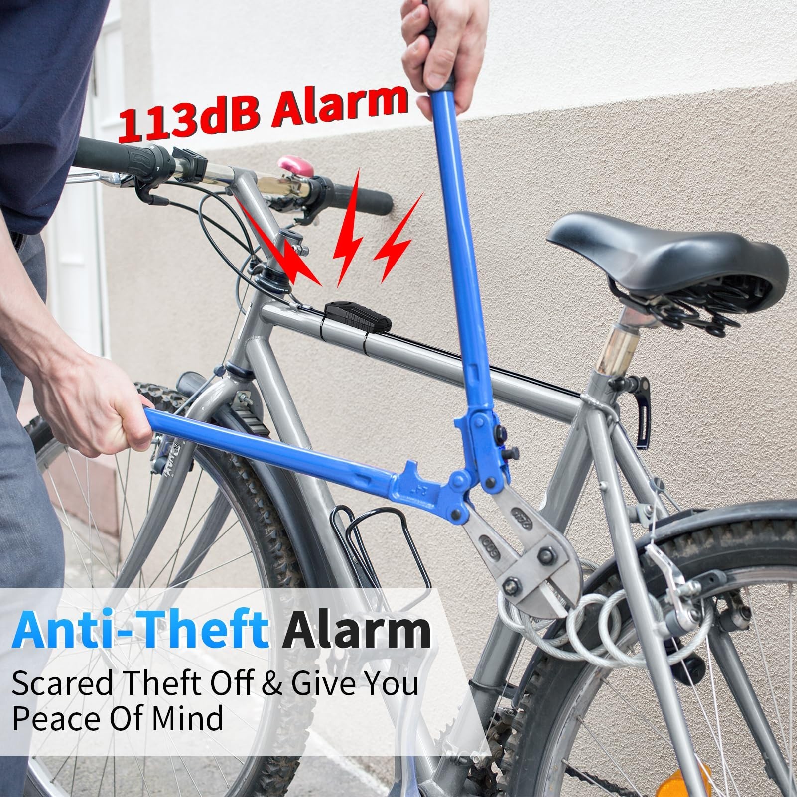 Loud 113dB Anti-Theft Vibration Alarm for Electric Bike, Motorcycle, Garage & Mo