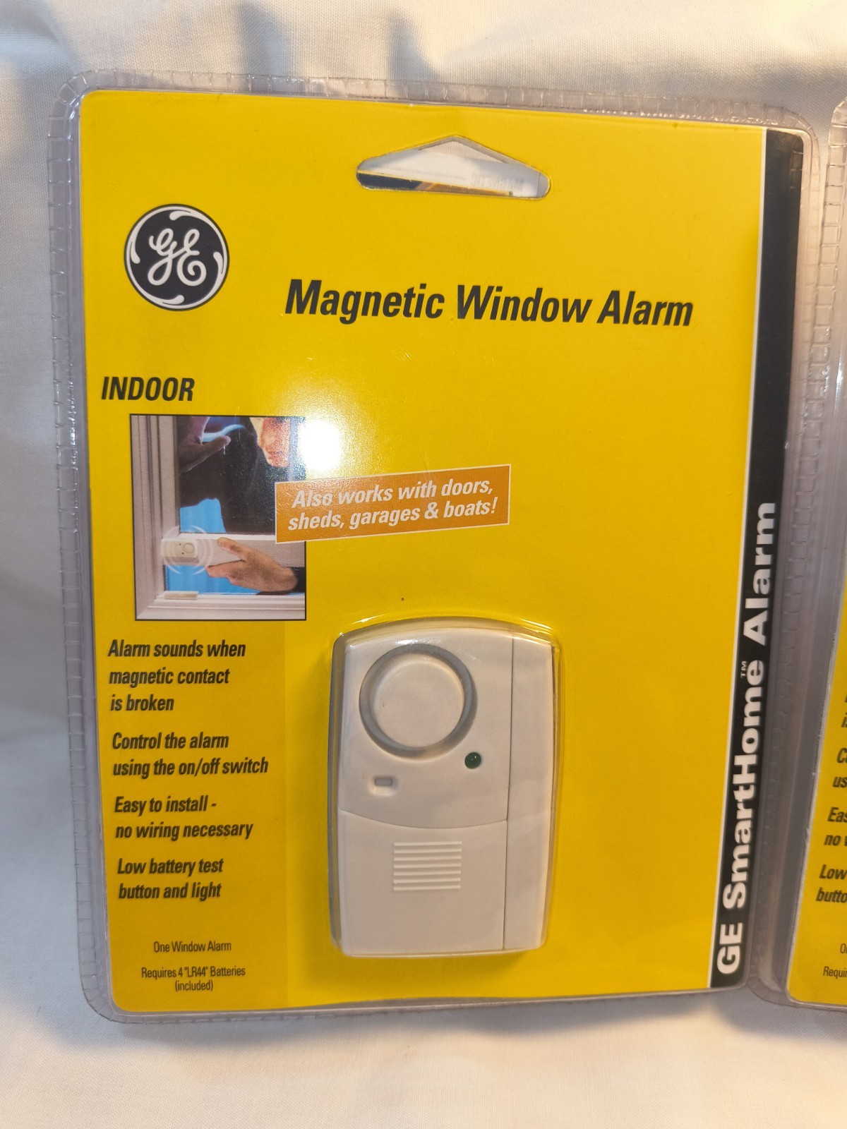 2 NIP General Electric Indoor MAGNETIC WINDOW ALARM Easy To Install GESECWA88