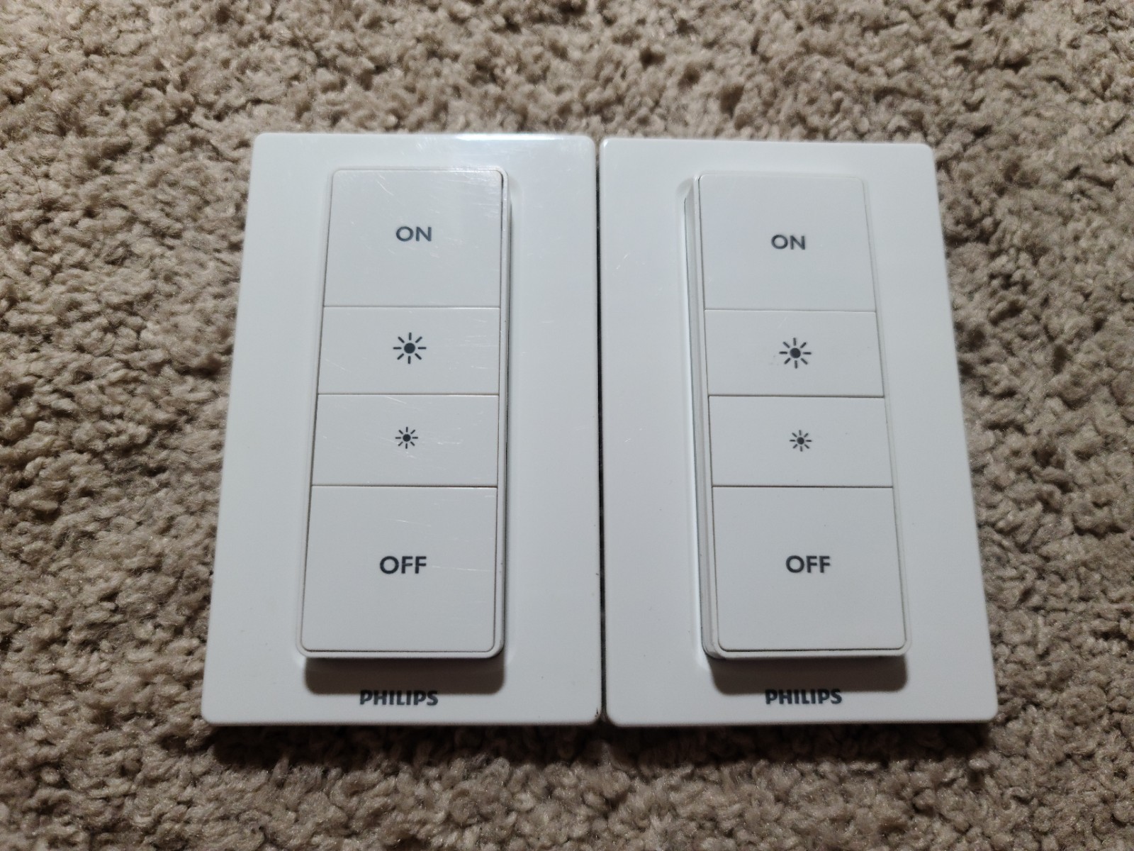 2x Philips Hue 473371 Smart Wireless Dimmer Switch Remote White Battery Powered