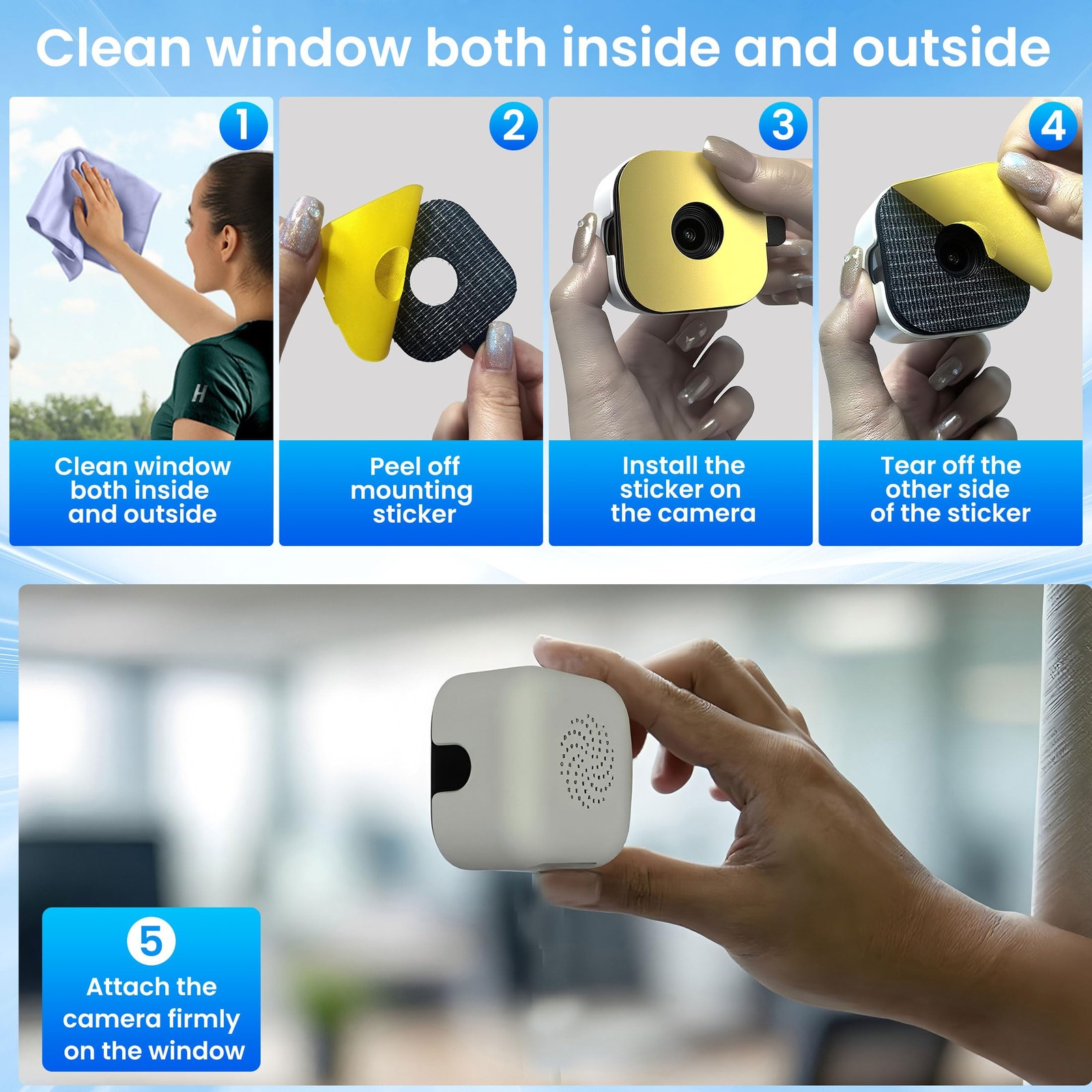 vebiliki 【2 Pack】 Window Cameras with 32GB SD Cards, 2K 3MP 2 Packs, White