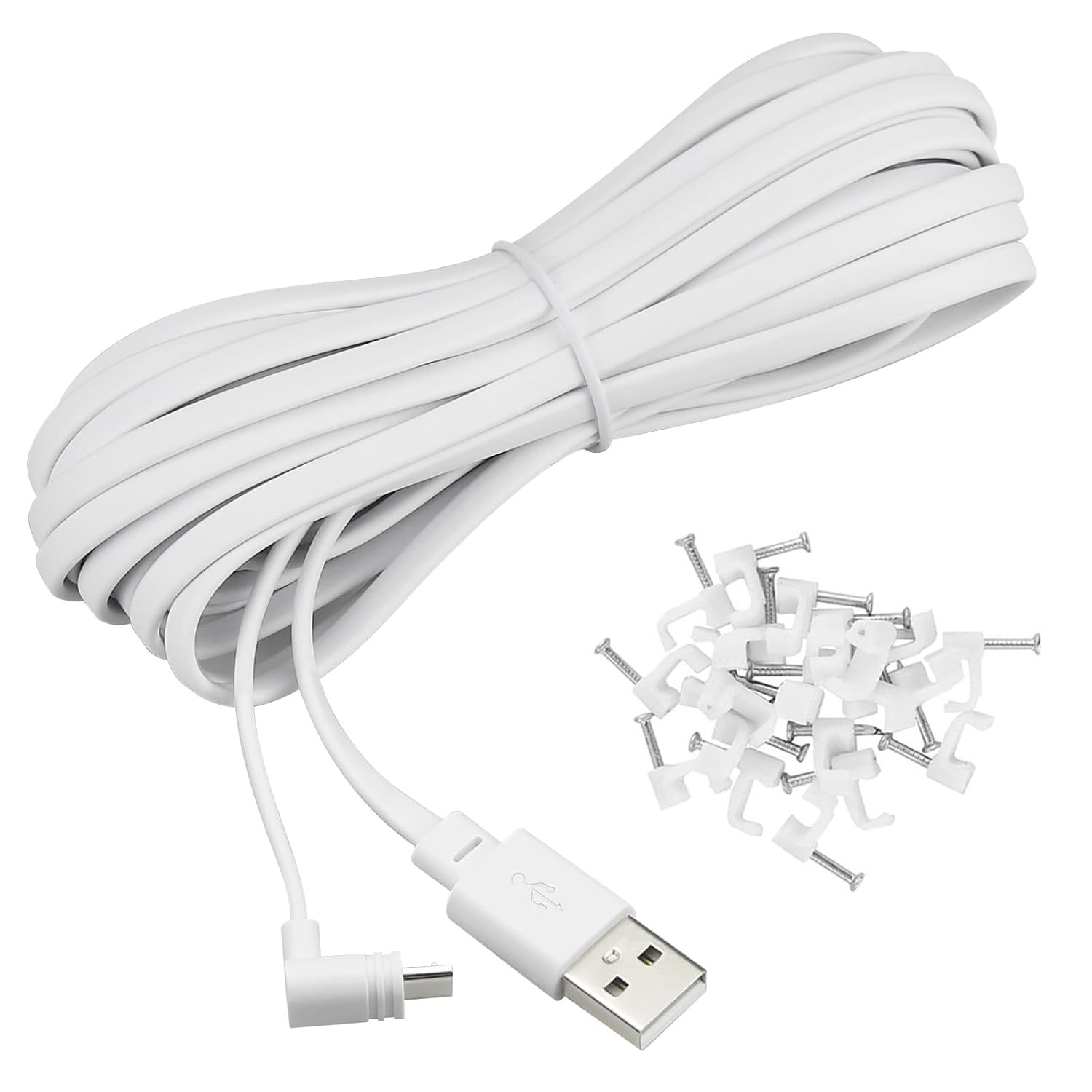Smays 10 Ft Cable for WYZE Cam Pan V3 Camera, Long Micro USB Flat Power Cord, 90