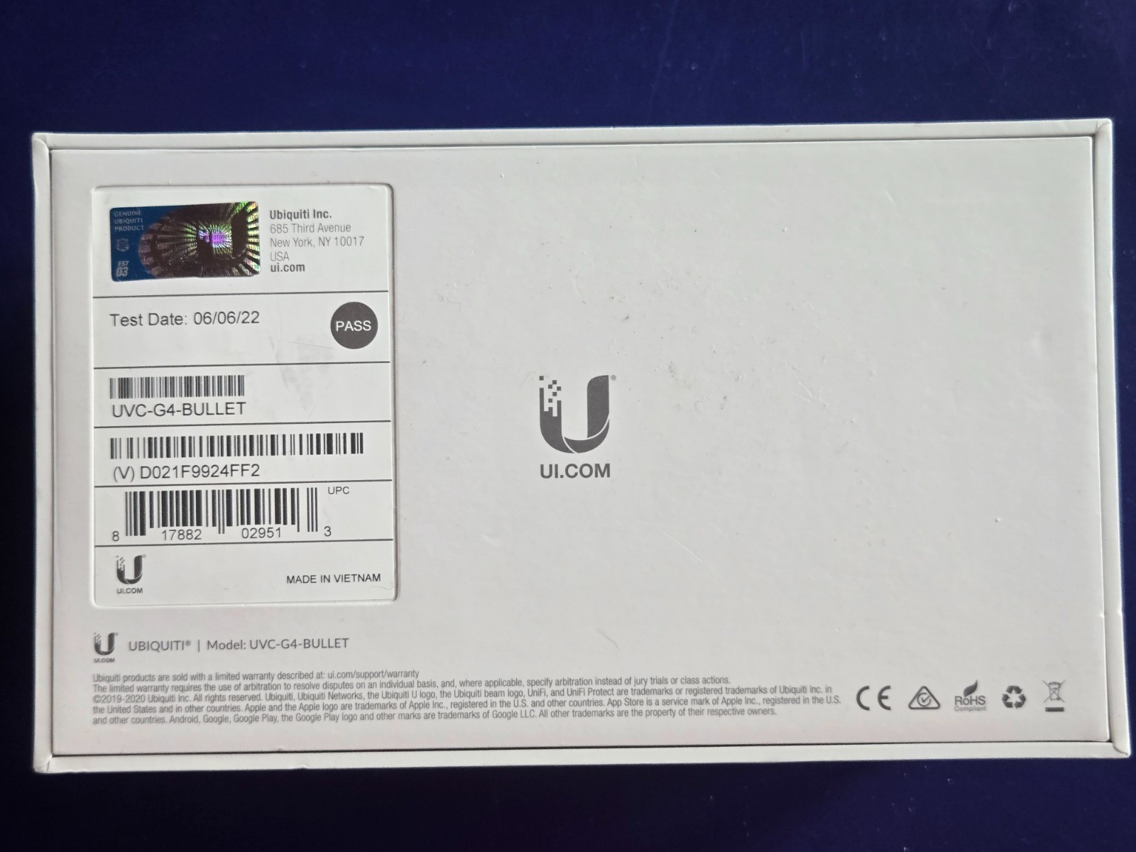 Ubiquiti UniFi Protect G4 Bullet Network Camera UVC-G4-Bullet