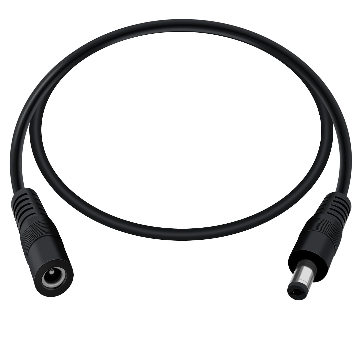 DC Power Extension Cable 5.5×2.1mm Male To Female 6.5ft 2m 12V 24V Black