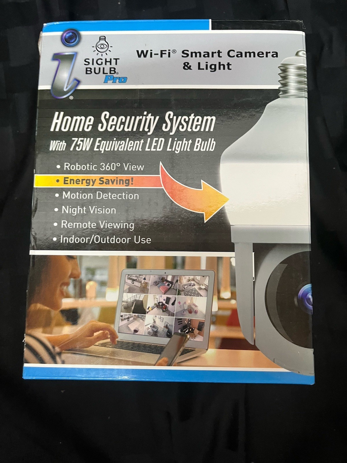 New Sight Bulb WiFi Smart Camera & Light Pro, 75W Equivalent LED Light Open Box