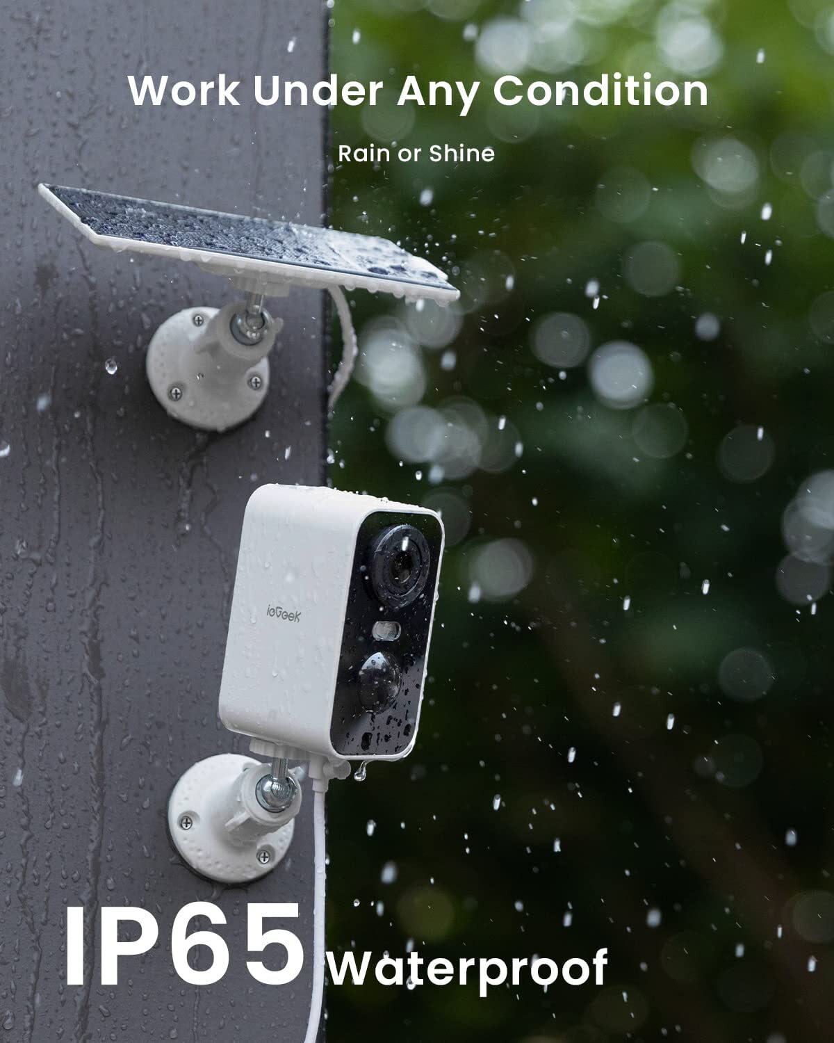 ieGeek Outdoor 2K Solar Security Camera 3MP Wireless Battery Powered CCTV System