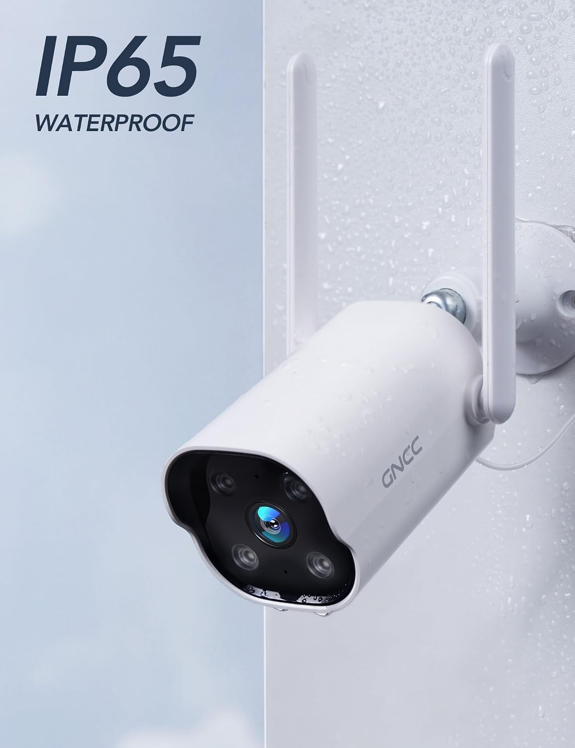 2K Outdoor Security Camera, 24/7 Recording, Plug-In, AI, White-2P | Plug-In, 9.8